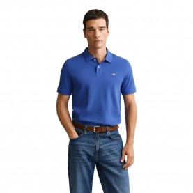 Gant Reg Shield short sleeve polo - Blue (Royal Blue) дамски,блузи,с,яка,мъжки,блузи,с,яка,gant,reg,shield,short,sleeve,polo,blue,(royal,blue)