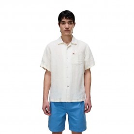 Риза с къс ръкав Napapijri Linen 1 short sleeve shirt - White (White Whisper) риза,с,къс,ръкав,дамски,ризи,мъжки,ризи,napapijri,linen,1,short,sleeve,shirt,white,(white,whisper)
