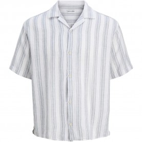Риза с къс ръкав Jack & jones Liam Resort short sleeve shirt - White (Celestial Blue / Stripe) риза,с,къс,ръкав,дамски,ризи,мъжки,ризи,jack,&,jones,liam,resort,short,sleeve,shirt,white,(celestial,blue,stripe)
