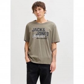 Тениска Jack & jones Logo short sleeve T-shirt - Beige / Grey (Vetiver) тениска,мъжки,тениски,дамски,тениски,jack,&,jones,logo,short,sleeve,t,shirt,beige,grey,(vetiver)