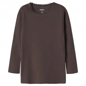 Тениска Name it Kab long sleeve T-shirt - Brown (French Roast) тениска,мъжки,тениски,дамски,тениски,name,it,kab,long,sleeve,t,shirt,brown,(french,roast)