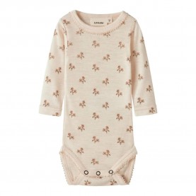 Name it Nalu Slim Lil´Atelier Long Sleeve Body - Beige (Turtledove / Flower) детски,облекла,за,момичета,name,it,nalu,slim,lil´atelier,long,sleeve,body,beige,(turtledove,flower)