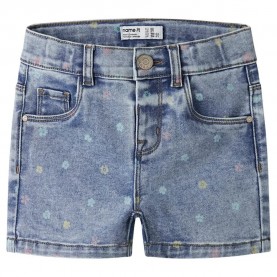 Къси панталони Name it Salli Slim 3555 denim shorts - Blue (Medium Blue Denim / Flower) къси,панталони,мъжки,панталони,дамски,панталони,name,it,salli,slim,3555,denim,shorts,blue,(medium,blue,denim,flower)