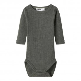 Name it Wax Wool Rib Long Sleeve Body - Green (Mulled Basil) детски,облекла,за,момчета,детски,облекла,за,момичета,name,it,wax,wool,rib,long,sleeve,body,green,(mulled,basil)