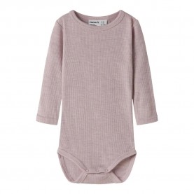 Name it Wax Wool Rib Long Sleeve Body - Grey (Violet Ice) детски,облекла,за,момчета,детски,облекла,за,момичета,name,it,wax,wool,rib,long,sleeve,body,grey,(violet,ice)