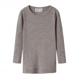 Тениска Name it Wax Wool Rib long sleeve T-shirt - Grey (Satellite) тениска,мъжки,тениски,дамски,тениски,name,it,wax,wool,rib,long,sleeve,t,shirt,grey,(satellite)