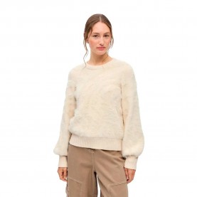 Блуза Object Hollow sweater - Beige (Birch / Zebra) блуза,мъжки,пуловери,дамски,пуловери,object,hollow,sweater,beige,(birch,zebra)