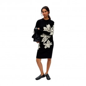 Рокля Object Ray Aop long sleeve dress - Black (Black / Sandshell Big Flower) рокля,дамски,поли,и,рокли,object,ray,aop,long,sleeve,dress,black,(black,sandshell,big,flower)