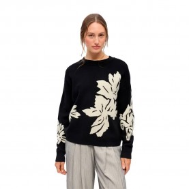 Блуза Object Ray Lo sweater - Black (Black / Sandshell Big Flower) блуза,мъжки,пуловери,дамски,пуловери,object,ray,lo,sweater,black,(black,sandshell,big,flower)