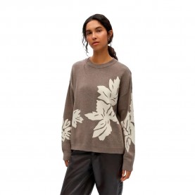 Блуза Object Ray Lo sweater - Brown (Morel / Sandshell Big Flower) блуза,мъжки,пуловери,дамски,пуловери,object,ray,lo,sweater,brown,(morel,sandshell,big,flower)