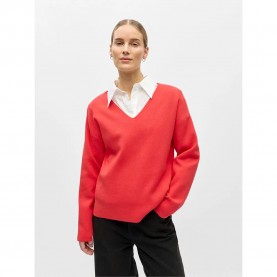 блуза,дамски,пуловери,дамски,плетени,дрехи,object,reynard,v,neck,sweater,orange,(poinsettia)