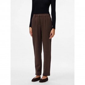Панталони Pieces Kamil Ankle high waist pants - Brown (Hot Fudge) панталони,дамски,панталони,pieces,kamil,ankle,high,waist,pants,brown,(hot,fudge)
