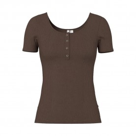 Тениска Pieces Kitte short sleeve T-shirt - Brown (Hot Fudge) тениска,мъжки,тениски,дамски,тениски,pieces,kitte,short,sleeve,t,shirt,brown,(hot,fudge)