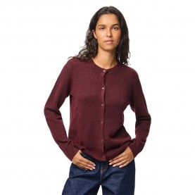 жилетка,дамски,пуловери,дамски,плетени,дрехи,pieces,malou,cardigan,purple,(tawny,port,melange)