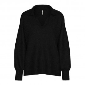 блуза,дамски,пуловери,дамски,плетени,дрехи,pieces,malou,v,neck,sweater,black,(black)