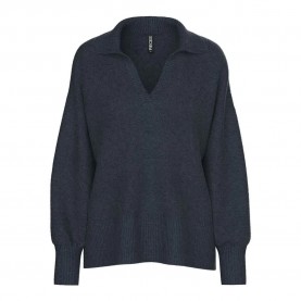 блуза,дамски,пуловери,дамски,плетени,дрехи,pieces,malou,v,neck,sweater,blue,grey,(sky,captain,melange)