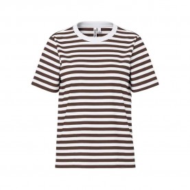 Тениска Pieces Ria short sleeve T-shirt - Brown (Hot Fudge / Bright White) тениска,мъжки,тениски,дамски,тениски,pieces,ria,short,sleeve,t,shirt,brown,(hot,fudge,bright,white)