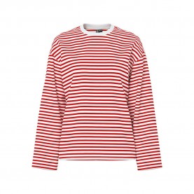 Тениска Pieces Sadie long sleeve T-shirt - Red / White (Cloud Dancer / Adrenaline Rush) тениска,мъжки,тениски,дамски,тениски,pieces,sadie,long,sleeve,t,shirt,red,white,(cloud,dancer,adrenaline,rush)