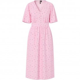 Рокля Pieces Tala Midi short sleeve dress - Pink (Roseate Spoonbill / Flower) рокля,дамски,поли,и,рокли,pieces,tala,midi,short,sleeve,dress,pink,(roseate,spoonbill,flower)