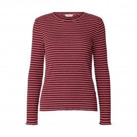 Тениска Selected Anna Stripe long sleeve T-shirt - Red (Tawny Portsnow White Stripes / Thin) тениска,мъжки,тениски,дамски,тениски,selected,anna,stripe,long,sleeve,t,shirt,red,(tawny,portsnow,white,stripes,thin)