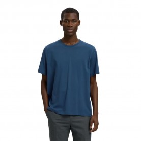 Тениска Selected Aspen short sleeve T-shirt - Blue (Sargasso Sea) тениска,мъжки,тениски,дамски,тениски,selected,aspen,short,sleeve,t,shirt,blue,(sargasso,sea)