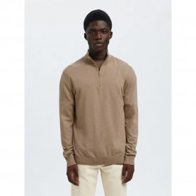 блуза,мъжки,пуловери,дамски,пуловери,selected,berg,full,zip,sweater,brown,(savannah,tan,melange)
