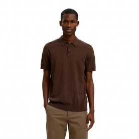 дамски,блузи,с,яка,мъжки,блузи,с,яка,selected,berg,short,sleeve,polo,brown,(delicioso,melange)