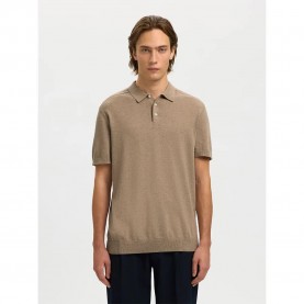 мъжки,блузи,с,яка,selected,berg,short,sleeve,polo,brown,(savannah,tan,melange)