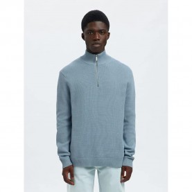 блуза,мъжки,пуловери,selected,dane,half,zip,sweater,blue,(dusty,blue)