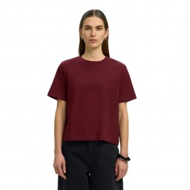 Тениска Selected Essential Boxy short sleeve T-shirt - Red (Tawny Port) тениска,мъжки,тениски,дамски,тениски,selected,essential,boxy,short,sleeve,t,shirt,red,(tawny,port)