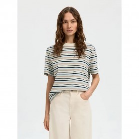 Тениска Selected Essential short sleeve v neck T-shirt - Beige (Cashmere Blue / Multi Stripes) тениска,мъжки,тениски,дамски,тениски,selected,essential,short,sleeve,v,neck,t,shirt,beige,(cashmere,blue,multi,stripes)