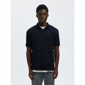 шапка,мъжки,блузи,с,яка,selected,fave,button,short,sleeve,polo,blue,(sky,captain)