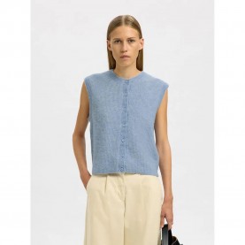 потник,дамски,пуловери,дамски,плетени,дрехи,selected,lulu,knitted,vest,blue,(cashmere,blue,melange)