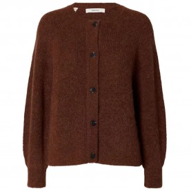 Жилетка Selected Lulu Short cardigan - Brown (Cherry Mahogany / Melange) жилетка,мъжки,пуловери,дамски,пуловери,selected,lulu,short,cardigan,brown,(cherry,mahogany,melange)