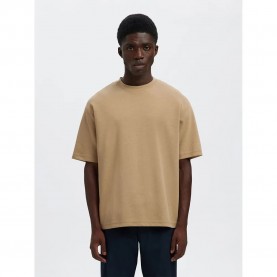 Тениска Selected Oscar Relax Fit short sleeve T-shirt - Brown (Savannah Tan) тениска,мъжки,тениски,дамски,тениски,selected,oscar,relax,fit,short,sleeve,t,shirt,brown,(savannah,tan)