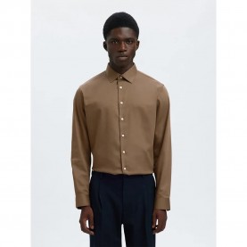 риза,с,дълъг,ръкав,мъжки,ризи,selected,performance,slim,fit,long,sleeve,shirt,brown,(chocolate,chip)
