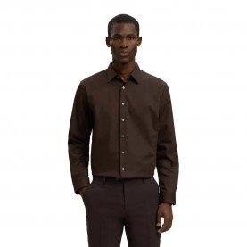 риза,с,дълъг,ръкав,дамски,ризи,мъжки,ризи,selected,performance,slim,fit,long,sleeve,shirt,brown,(delicioso)