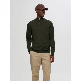 блуза,мъжки,пуловери,selected,tray,half,zip,sweater,green,(forest,night)