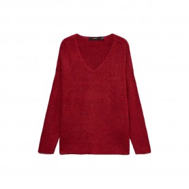 Блуза Vero moda Crew Lefile v neck sweater - Red (Biking Red / Melange) блуза,мъжки,пуловери,дамски,пуловери,vero,moda,crew,lefile,v,neck,sweater,red,(biking,red,melange)