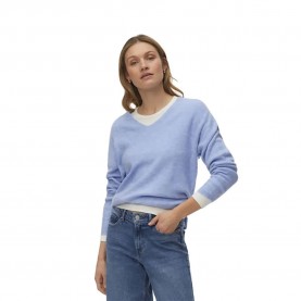 блуза,мъжки,пуловери,дамски,пуловери,vero,moda,crew,lefile,v,neck,sweater,blue,(brunnera,blue,melange)