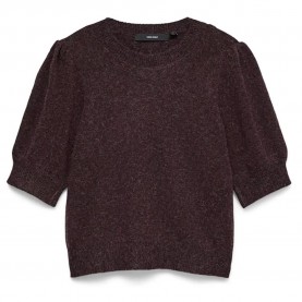 Тениска Vero moda Doffy short sleeve T-shirt - Brown (Windsor Wine / Black Melange) тениска,мъжки,тениски,дамски,тениски,vero,moda,doffy,short,sleeve,t,shirt,brown,(windsor,wine,black,melange)