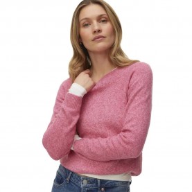 блуза,дамски,пуловери,дамски,плетени,дрехи,vero,moda,doffy,sweater,pink,(jazzy,white,melange)