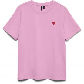 Тениска Vero moda Paulina short sleeve T-shirt - Pink (Bonbon / Red Heart) тениска,мъжки,тениски,дамски,тениски,vero,moda,paulina,short,sleeve,t,shirt,pink,(bonbon,red,heart)