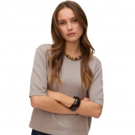 Блуза Vero moda Silje 2/4 Oversize short sleeve sweater - Beige (Moon Rock) блуза,мъжки,пуловери,дамски,пуловери,vero,moda,silje,2,4,oversize,short,sleeve,sweater,beige,(moon,rock)