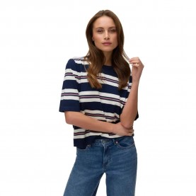 Сако Vero moda Silje 2/4 Oversize short sleeve sweater - Blue (Navy Blazer / Birch And Nostalgia Rose) сако,мъжки,пуловери,дамски,пуловери,vero,moda,silje,2,4,oversize,short,sleeve,sweater,blue,(navy,blazer,birch,and,nostalgia,rose)