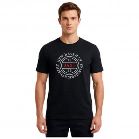 Тениска Gant 2003403 short sleeve T-shirt - Black (Black) тениска,мъжки,тениски,дамски,тениски,gant,2003403,short,sleeve,t,shirt,black,(black)