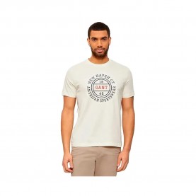 Тениска Gant 2003403 short sleeve T-shirt - White (Cream) тениска,мъжки,тениски,дамски,тениски,gant,2003403,short,sleeve,t,shirt,white,(cream)