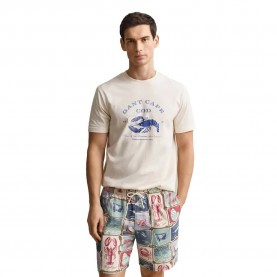 Тениска Gant 2003425 short sleeve T-shirt - White (Creamed White) тениска,мъжки,тениски,дамски,тениски,gant,2003425,short,sleeve,t,shirt,white,(creamed,white)