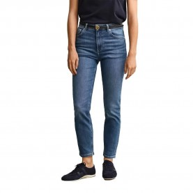 Дънки Gant 4100305 Cropped Straight Fit jeans - Blue (Mid Blue Broken In) дънки,мъжки,панталони,дамски,панталони,gant,4100305,cropped,straight,fit,jeans,blue,(mid,blue,broken,in)