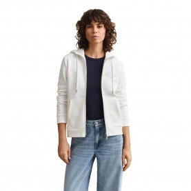 Блуза Gant 4202588 full zip sweatshirt - White (Eggshell) блуза,дамски,блузи,gant,4202588,full,zip,sweatshirt,white,(eggshell)